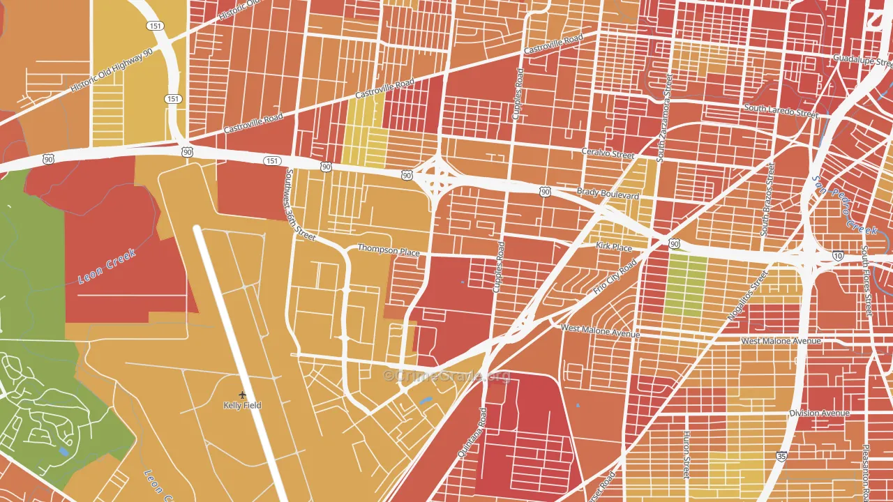 Thompson Community, San Antonio, TX Map of Assault Rates