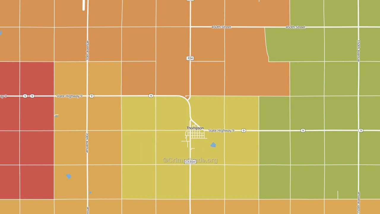 Thompson, IA Map of Assault Rates