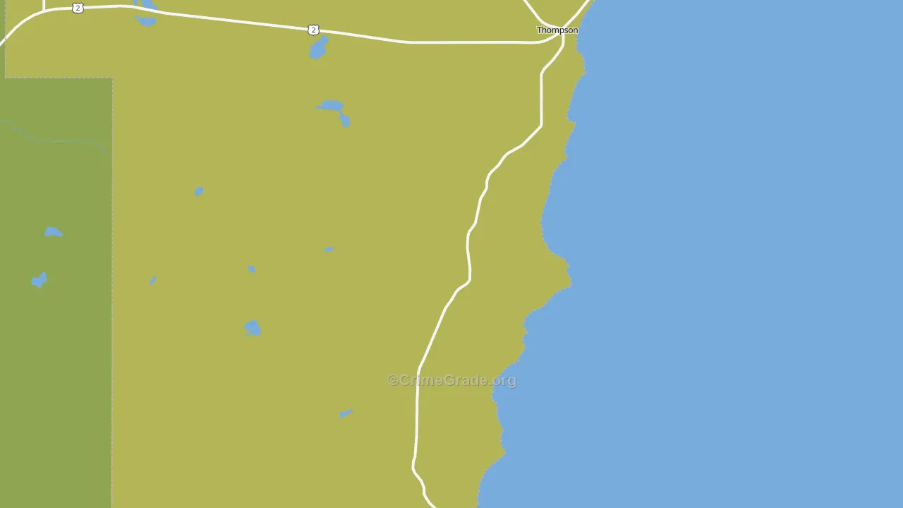 Thompson, MI Map of Assault Rates