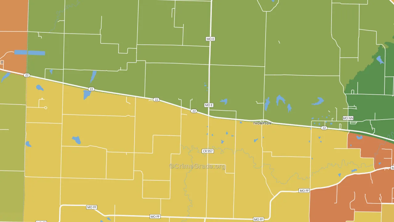 Thompson, MO Map of Assault Rates