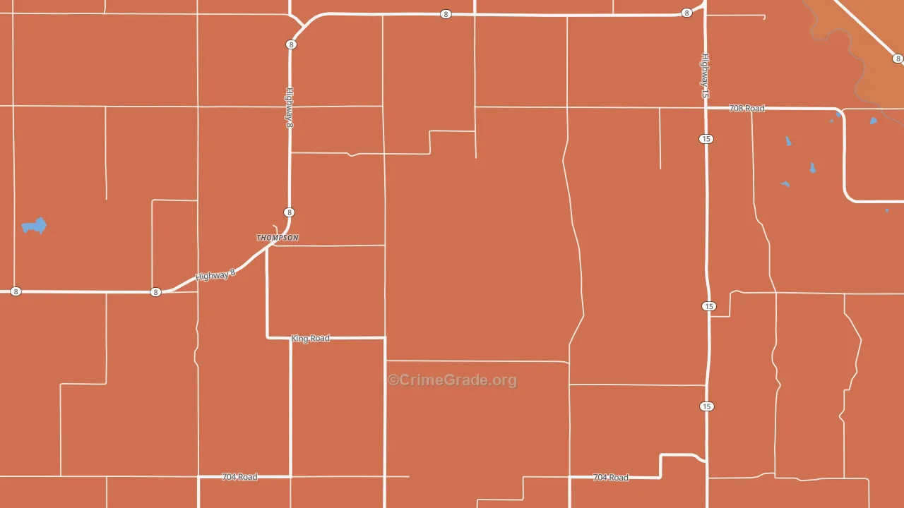 Thompson, NE Map of Assault Rates