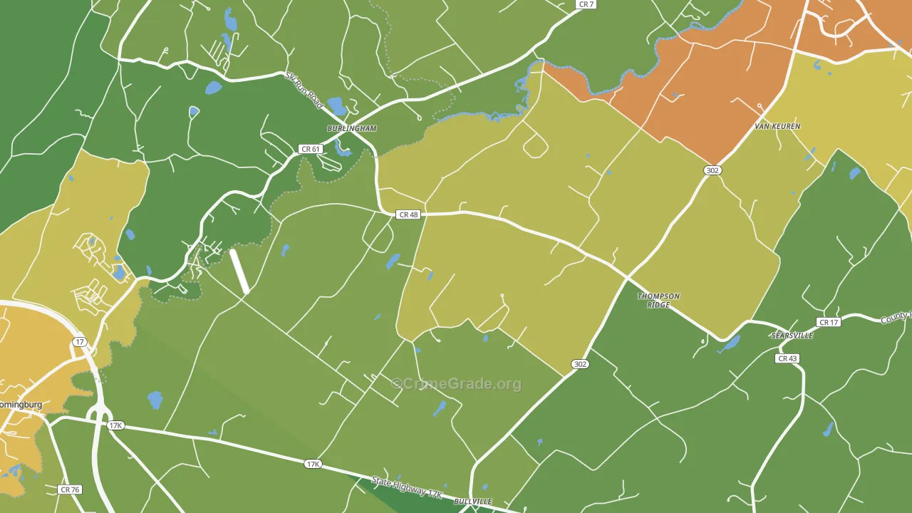 Thompson Ridge, NY Map of Assault Rates