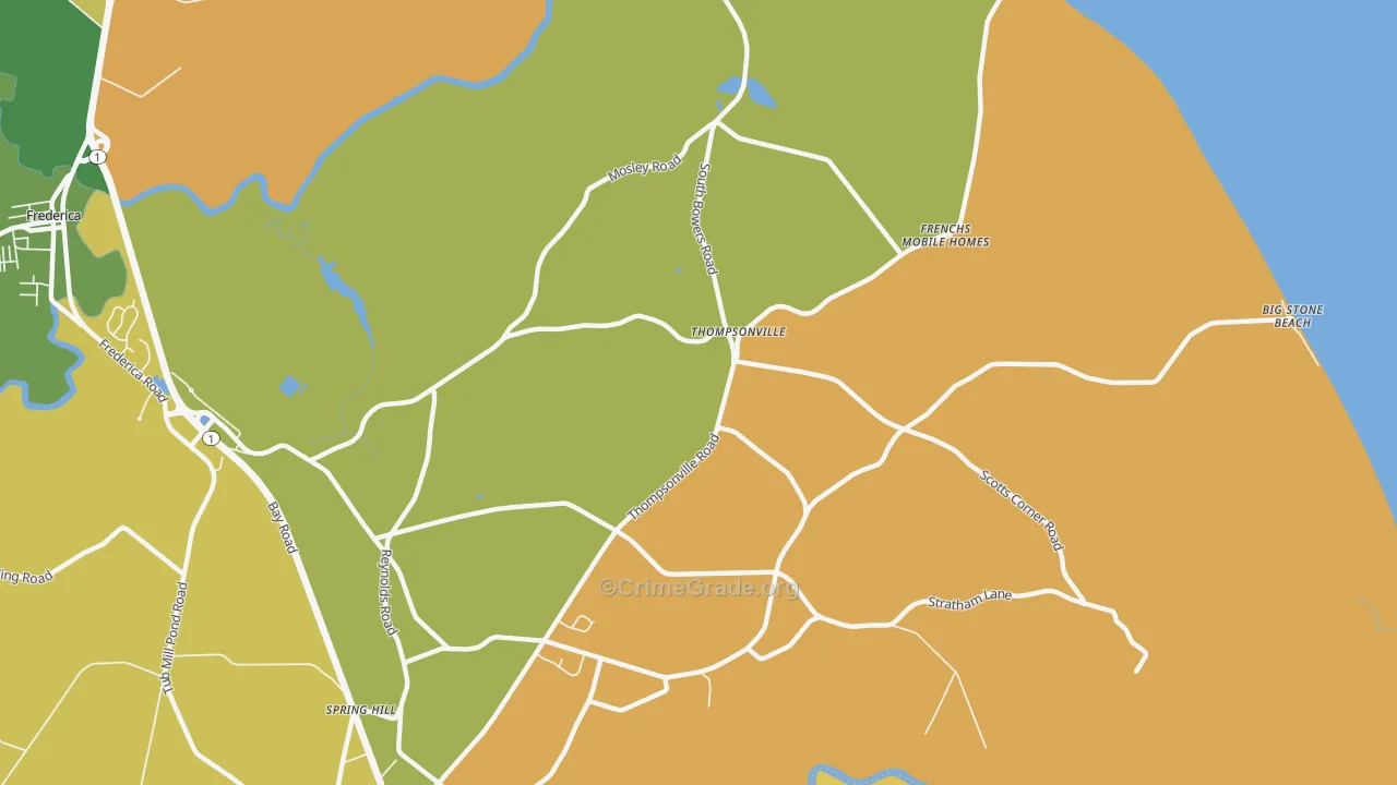 Thompsonville, DE Map of Assault Rates