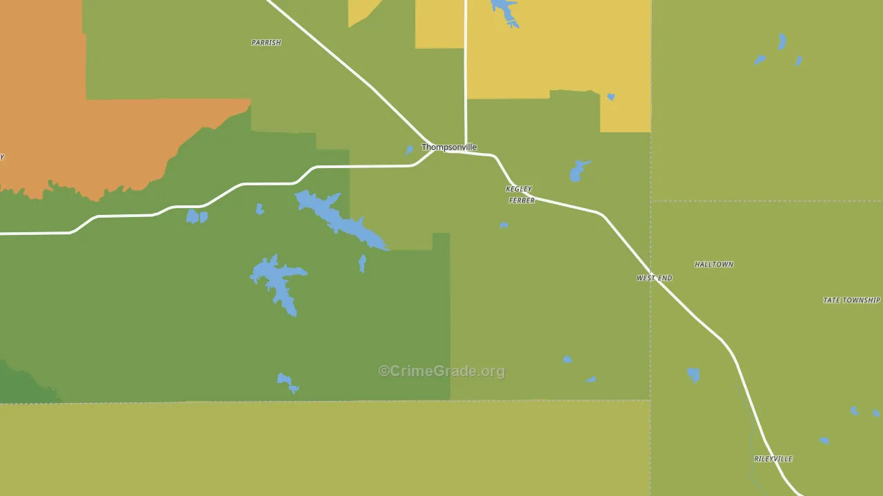 Thompsonville, IL Map of Assault Rates
