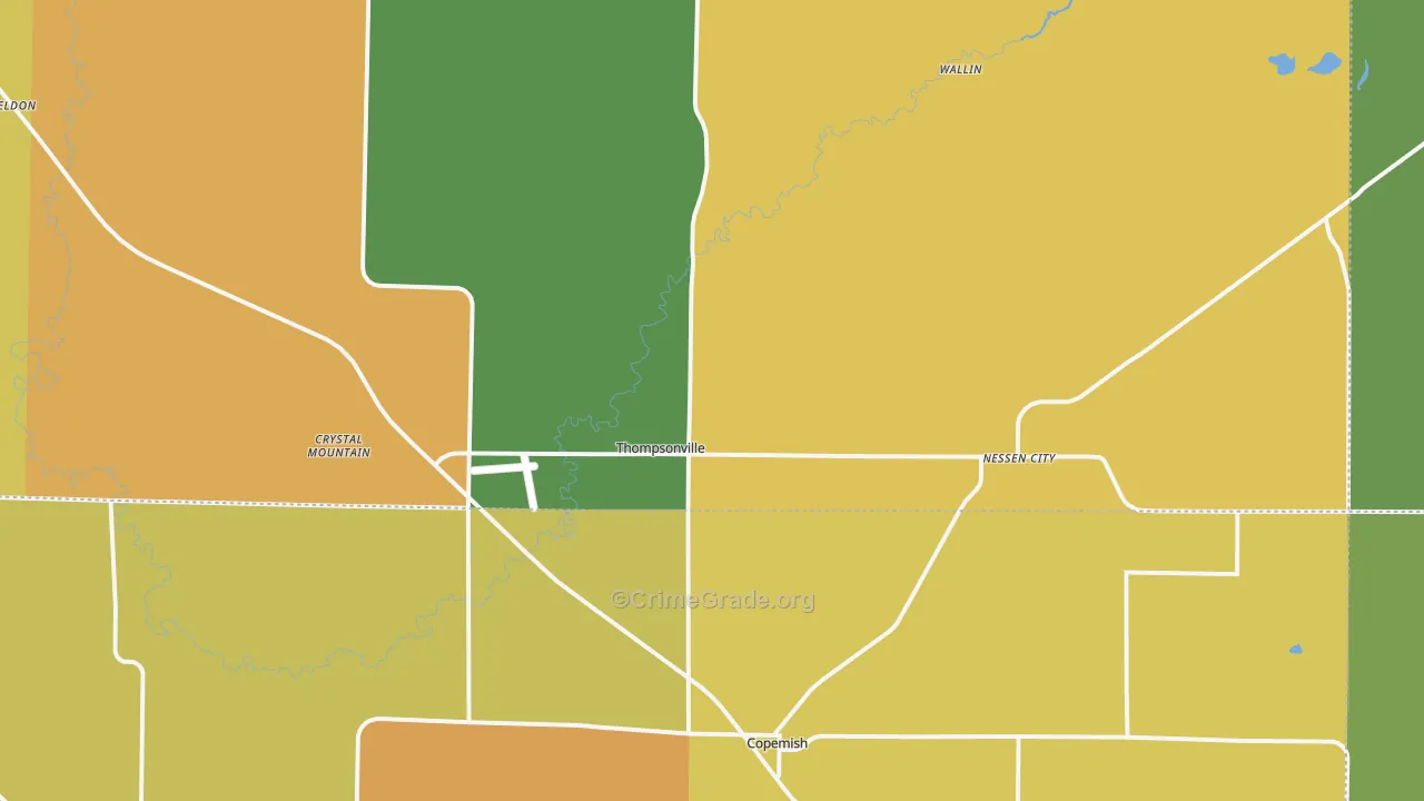 Thompsonville, MI Map of Assault Rates