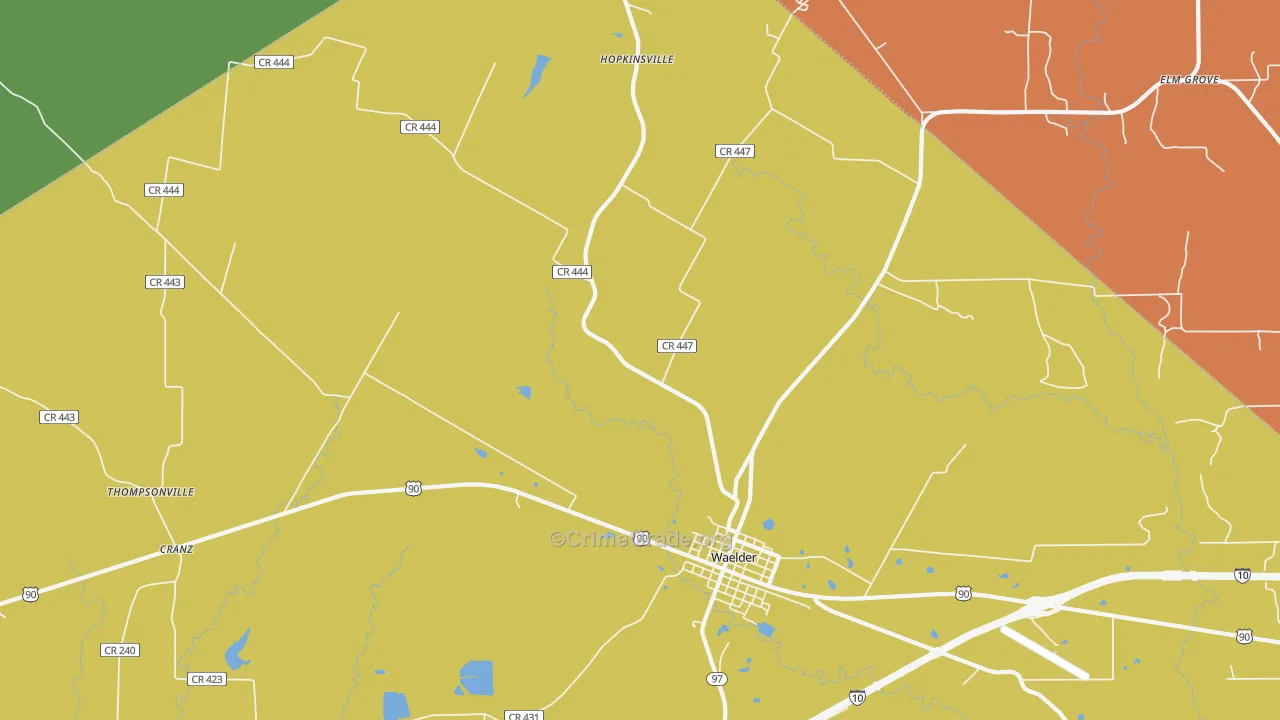 Thompsonville, TX Map of Assault Rates
