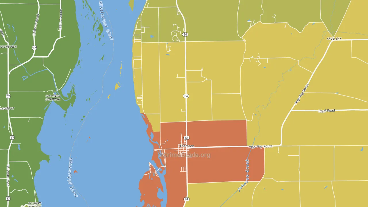 Thomson, IL Map of Assault Rates