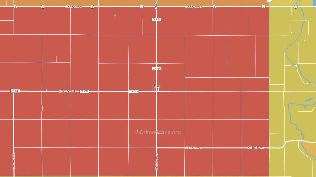 Thor, IA Map of Assault Rates