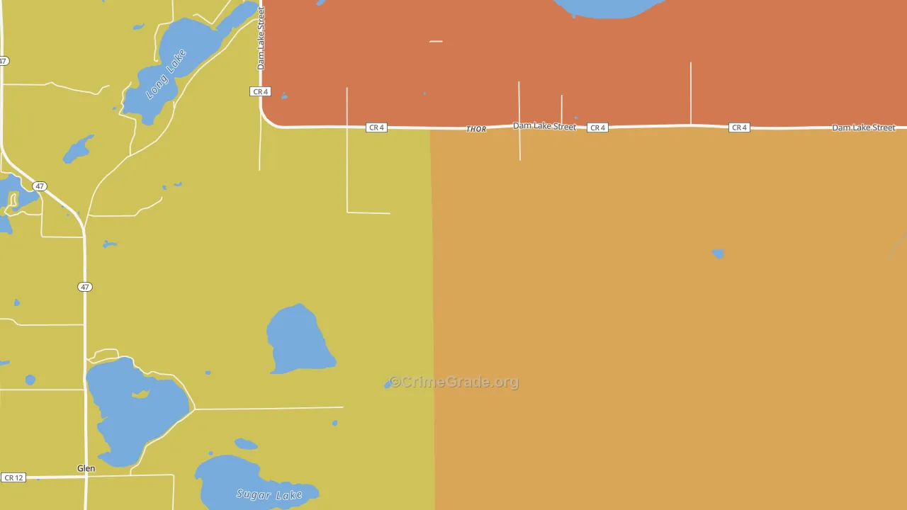Thor, MN Map of Assault Rates