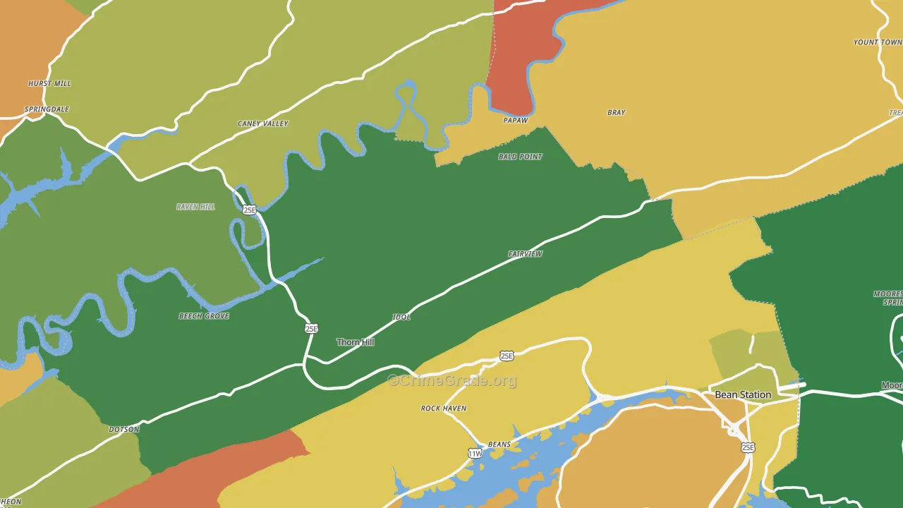 Thorn Hill, TN Map of Assault Rates