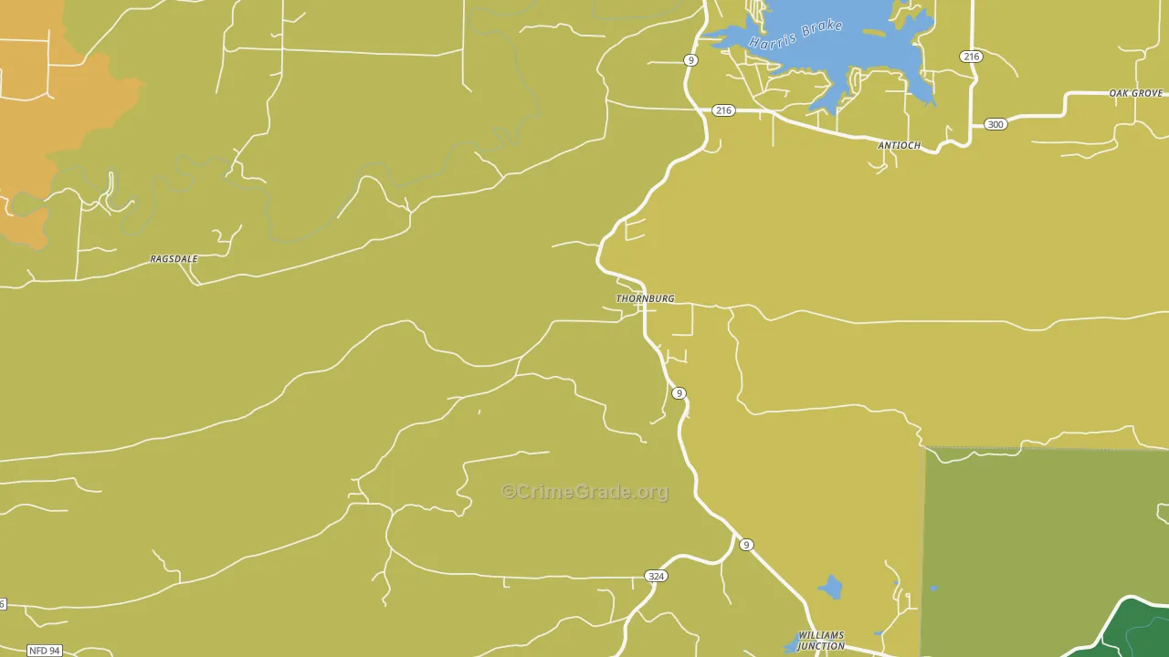Thornburg, AR Map of Assault Rates