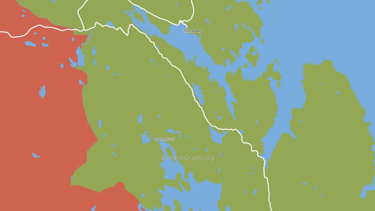 Thorne Bay, AK Map of Assault Rates