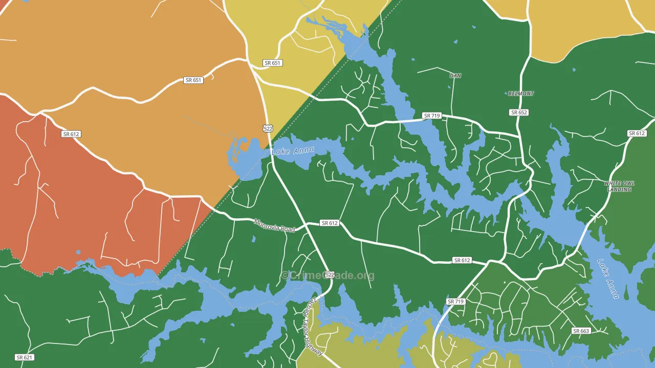 Thornhill, VA Map of Assault Rates