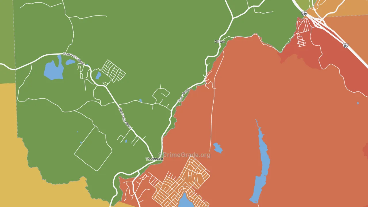 Thornhurst, PA Map of Assault Rates