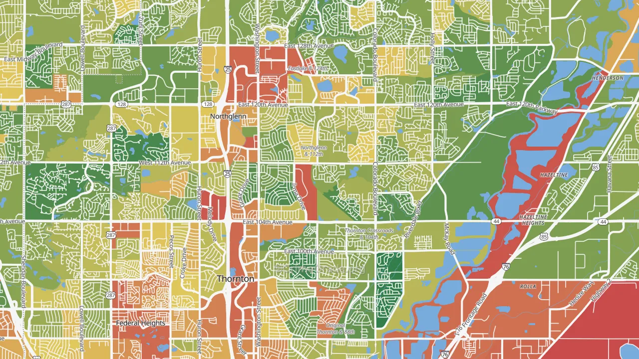 Thornton, CO Map of Assault Rates