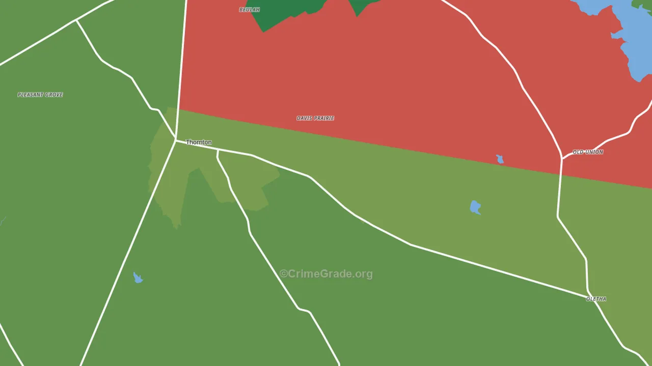 Thornton, TX Map of Assault Rates