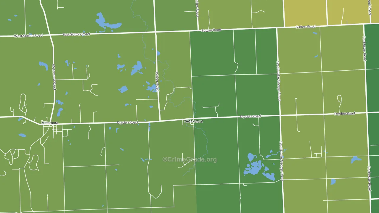 Thornville, MI Map of Assault Rates