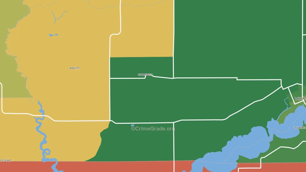 Thornwell, LA Map of Assault Rates