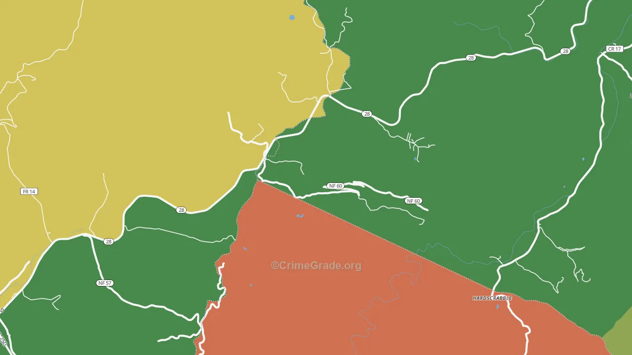 Thornwood, WV Map of Assault Rates