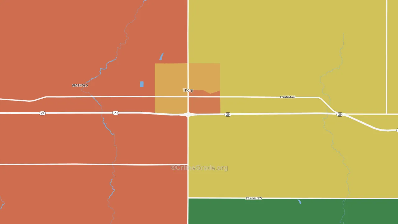 Thorp, WI Map of Assault Rates