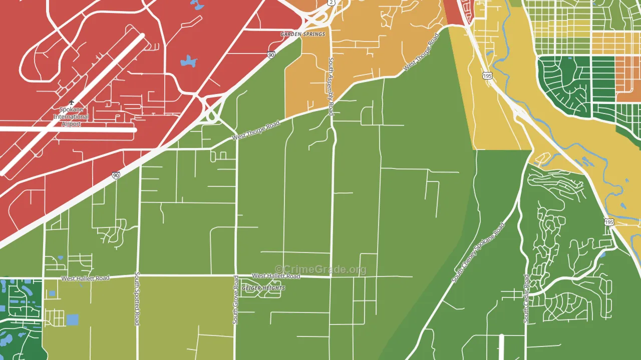 Thorpe Westwood, Spokane, WA Map of Assault Rates