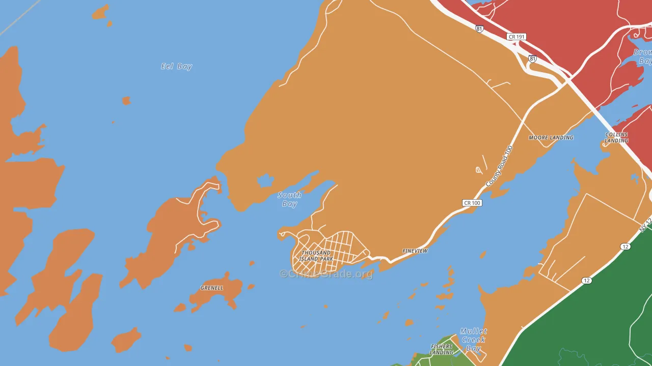 Thousand Island Park, NY Map of Assault Rates