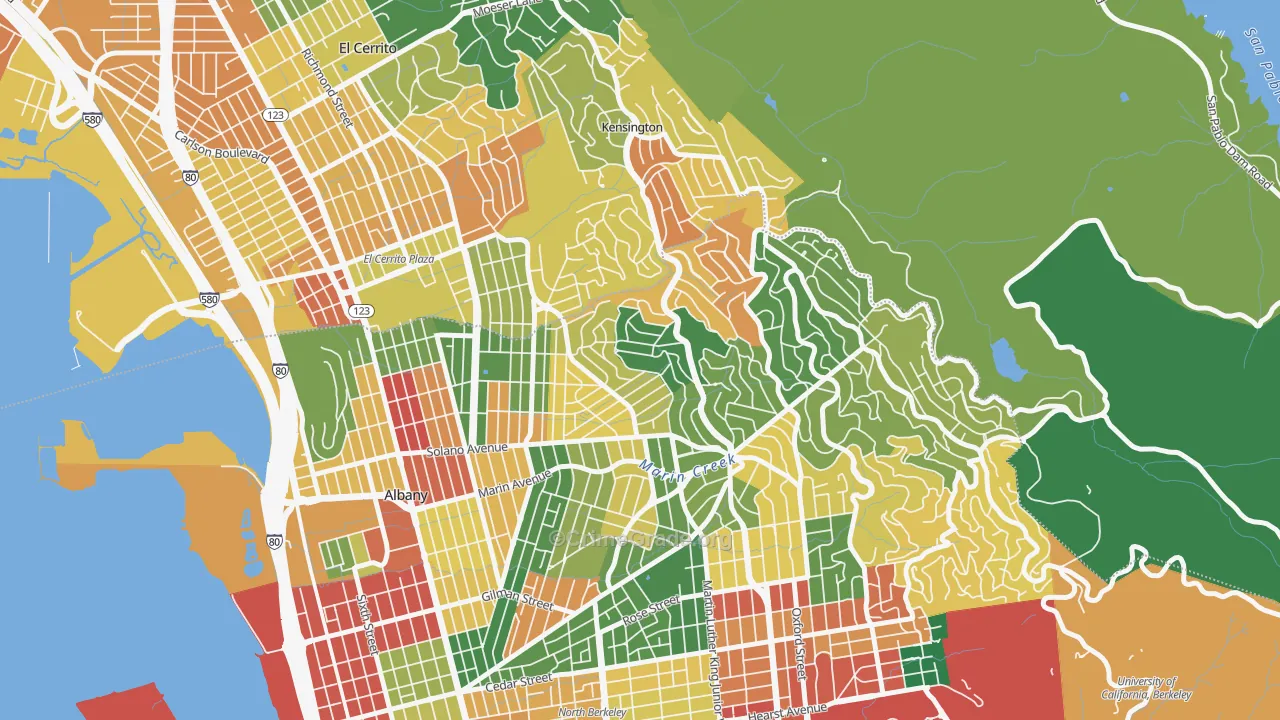 Thousand Oaks, Berkeley, CA Map of Assault Rates