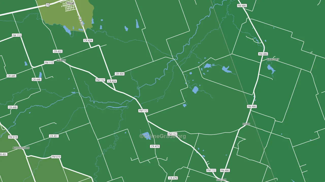 Thrall, TX Map of Assault Rates