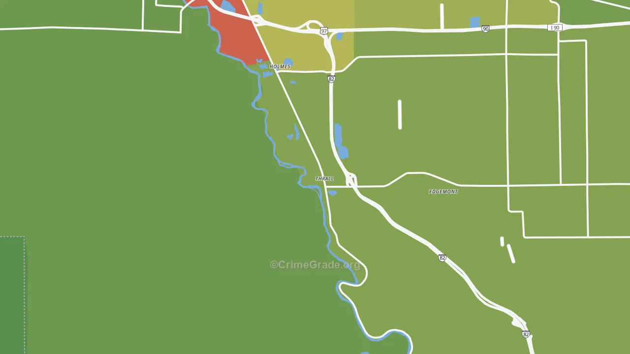 Thrall, WA Map of Assault Rates