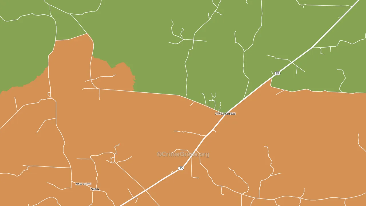 Three Creeks, AR Map of Assault Rates