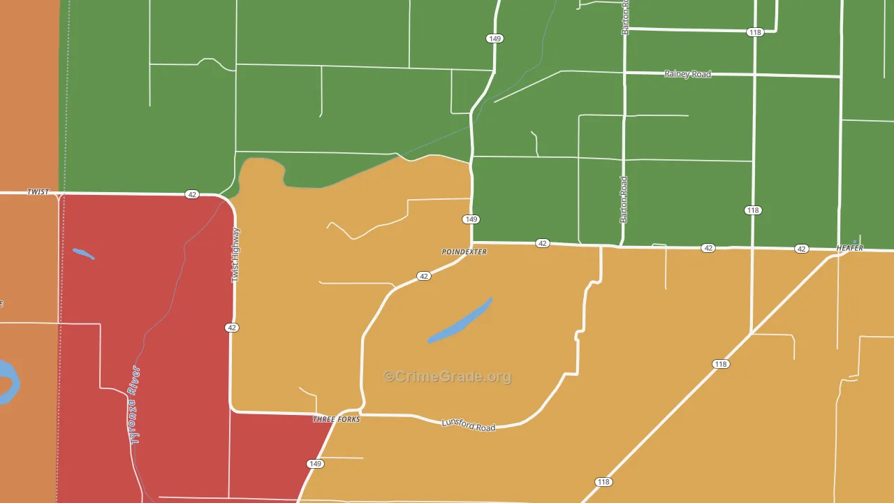 Three Forks, AR Map of Assault Rates
