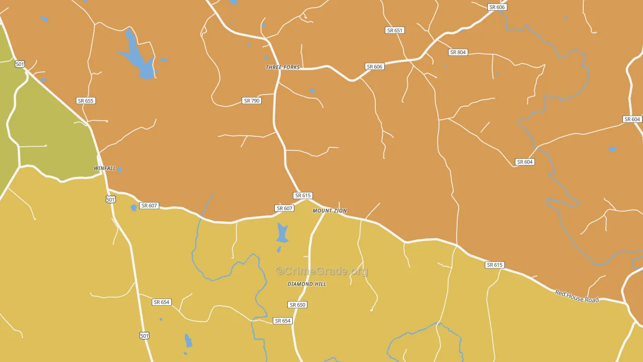 Three Forks, VA Map of Assault Rates