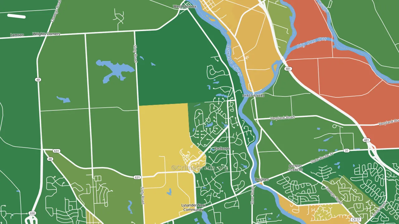 Three Rivers, NY Map of Assault Rates