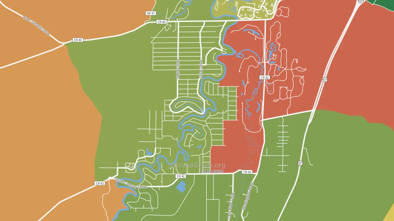 Three Rivers, OR Map of Assault Rates