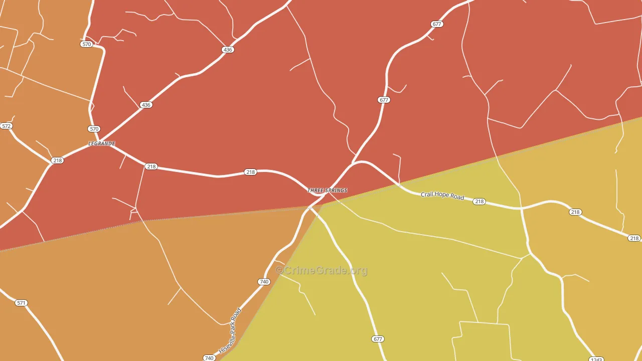 Three Springs, KY Map of Assault Rates