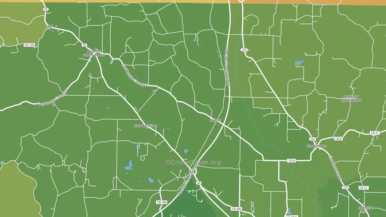 Threet, AL Map of Assault Rates