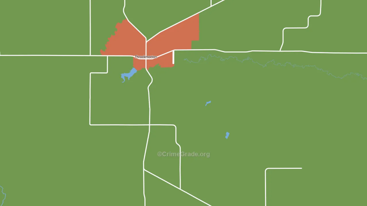 Throckmorton County, TX Map of Assault Rates