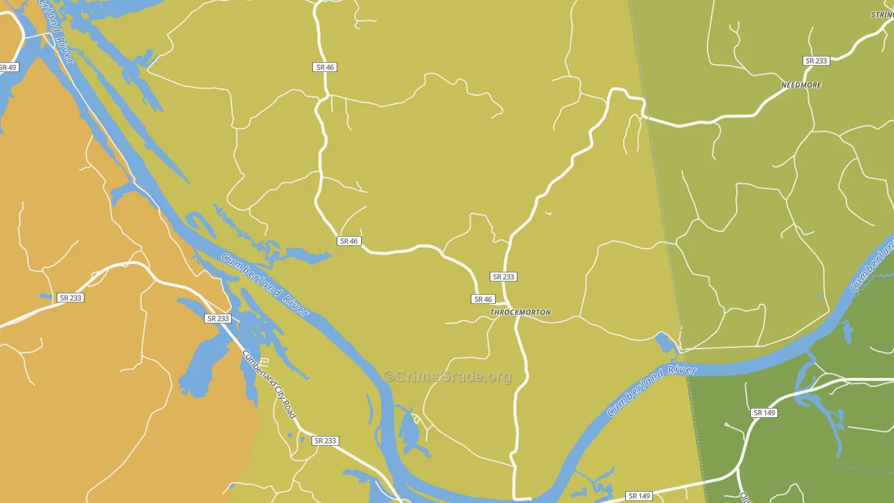 Throckmorton, TN Map of Assault Rates
