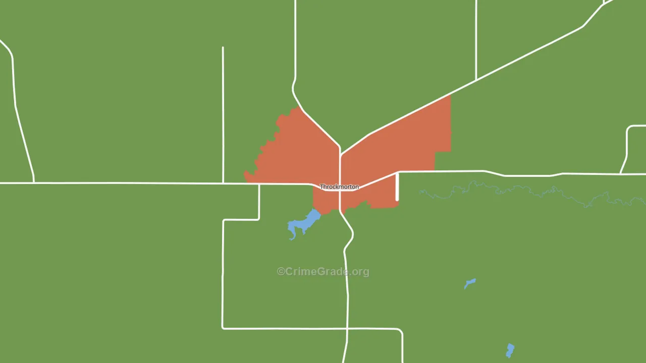 Throckmorton, TX Map of Assault Rates
