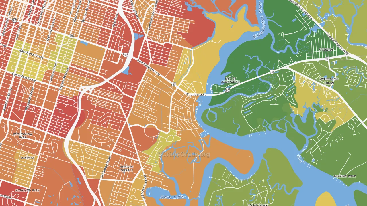 Thunderbolt, GA Map of Assault Rates