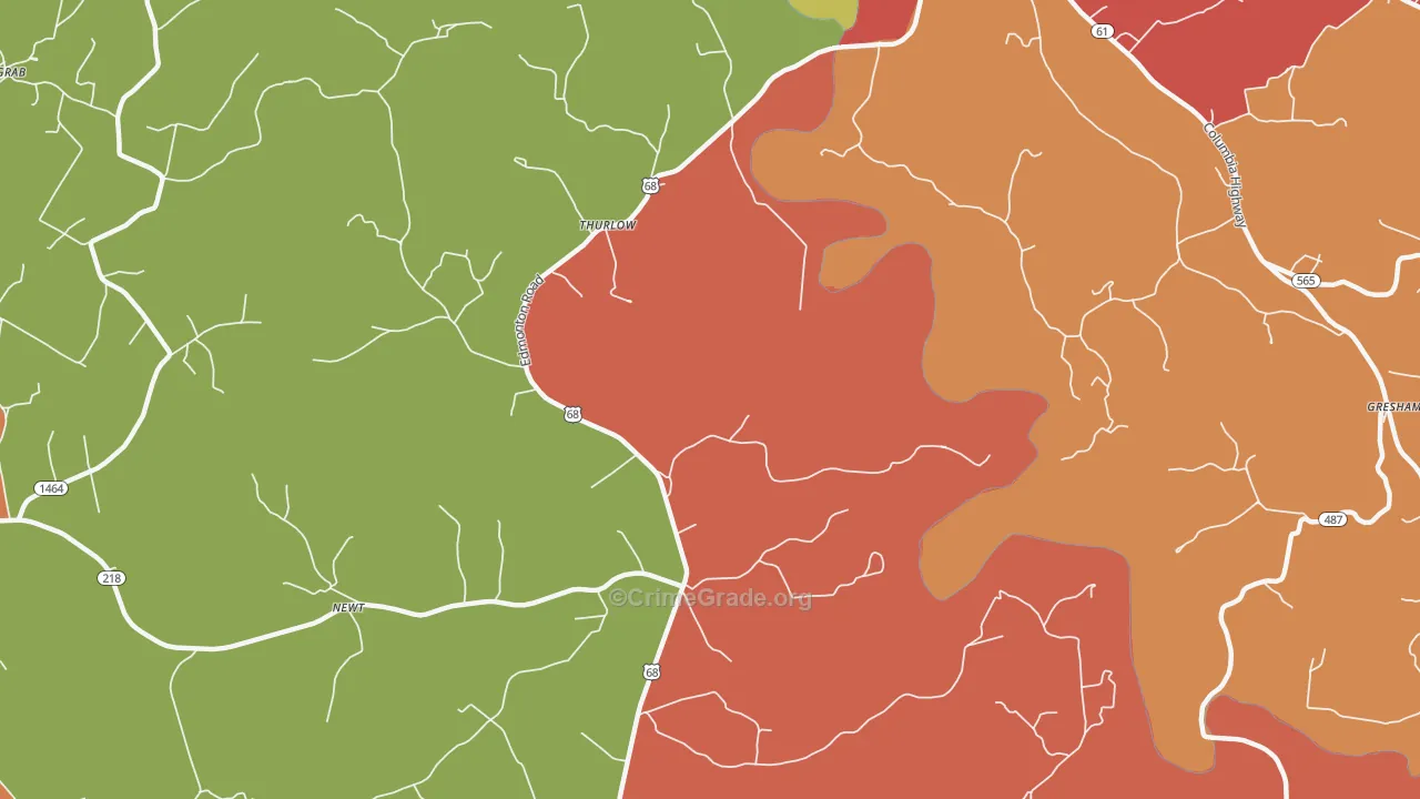 Thurlow, KY Map of Assault Rates