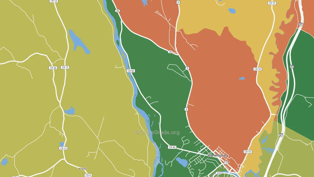 Thurman, NY Map of Assault Rates