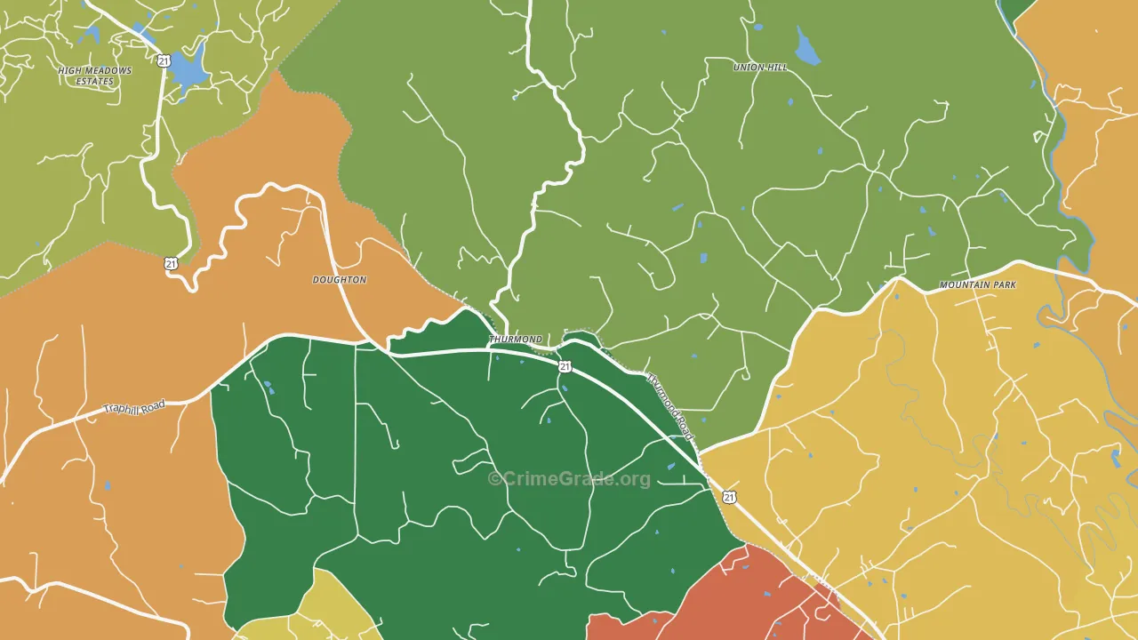 Thurmond, NC Map of Assault Rates
