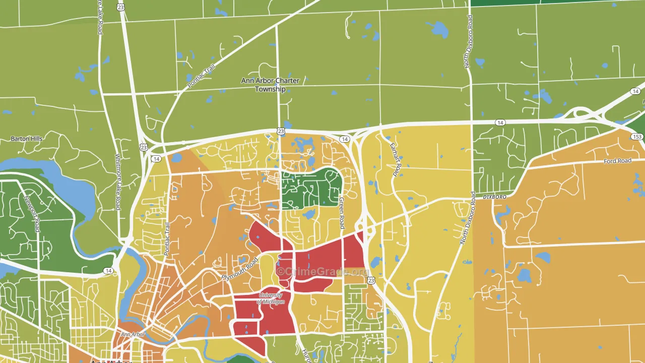 Thurston, Ann Arbor, MI Map of Assault Rates