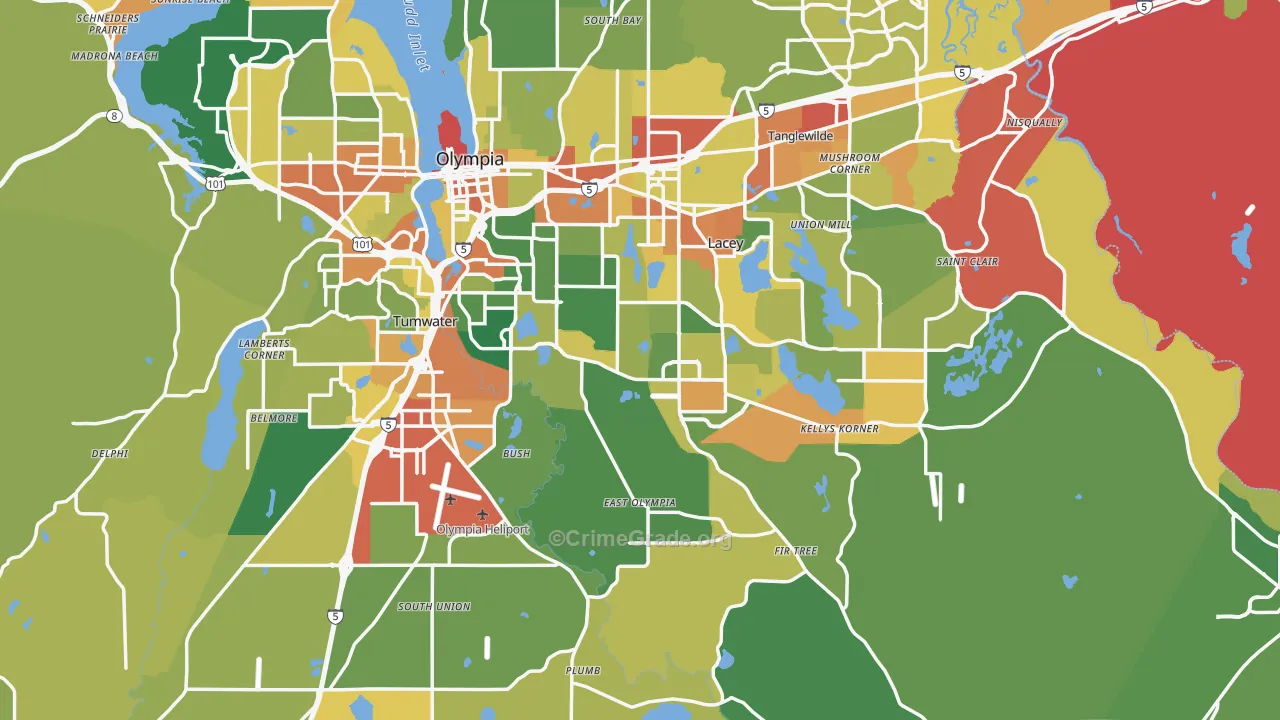 Thurston County, WA Map of Assault Rates