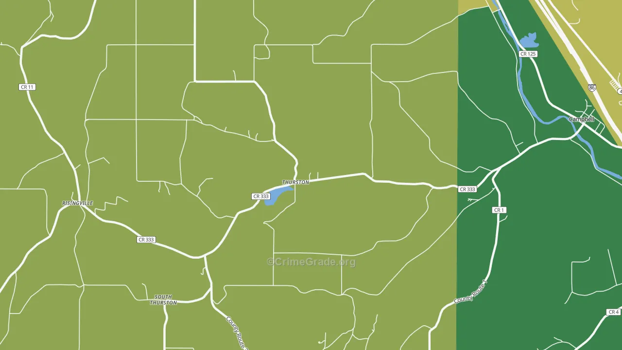 Thurston, NY Map of Assault Rates
