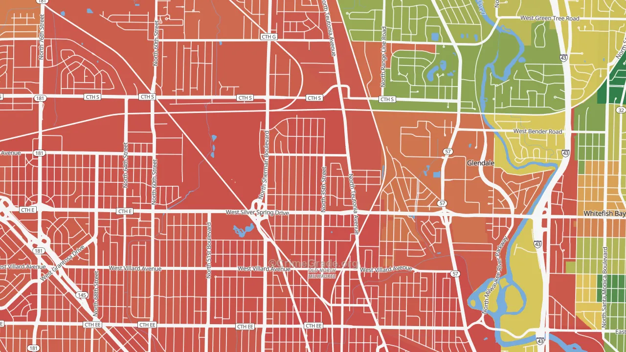 Thurston Woods, Milwaukee, WI Map of Assault Rates