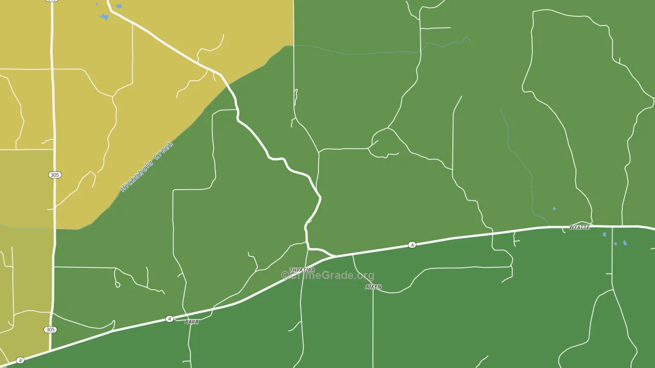 Thyatira, MS Map of Assault Rates
