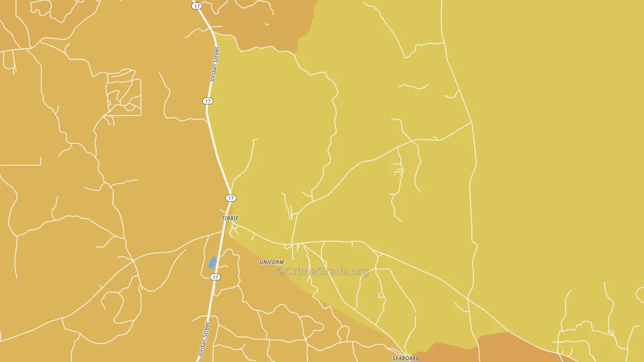 Tibbie, AL Map of Assault Rates