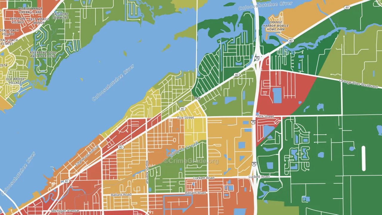 Tice, Fort Myers, FL Map of Assault Rates